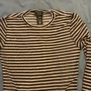 Black and White mesh top